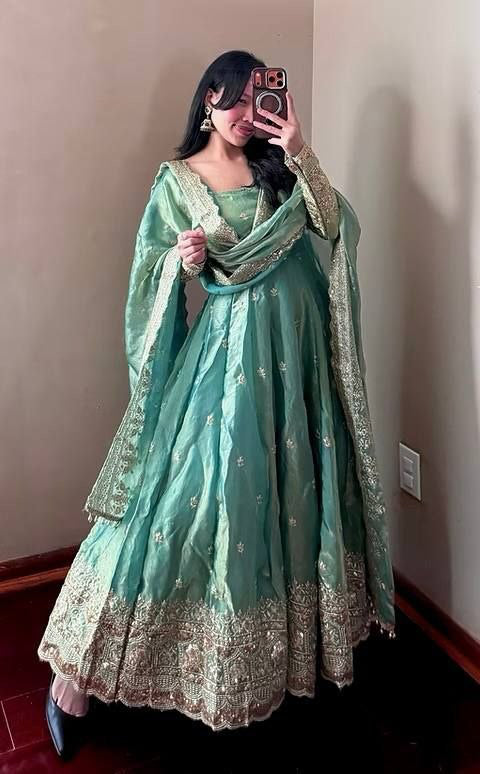 Anarkali/Robe Collection "Indra" - Vert menthe