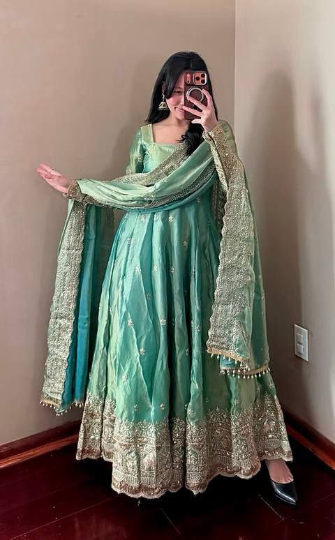 Anarkali/Robe Collection "Indra" - Vert menthe