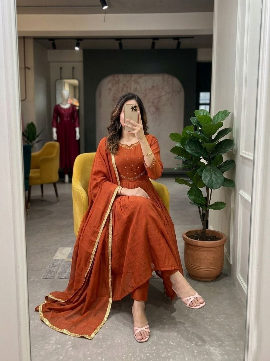 Anarkali  "Anjana" - Orange