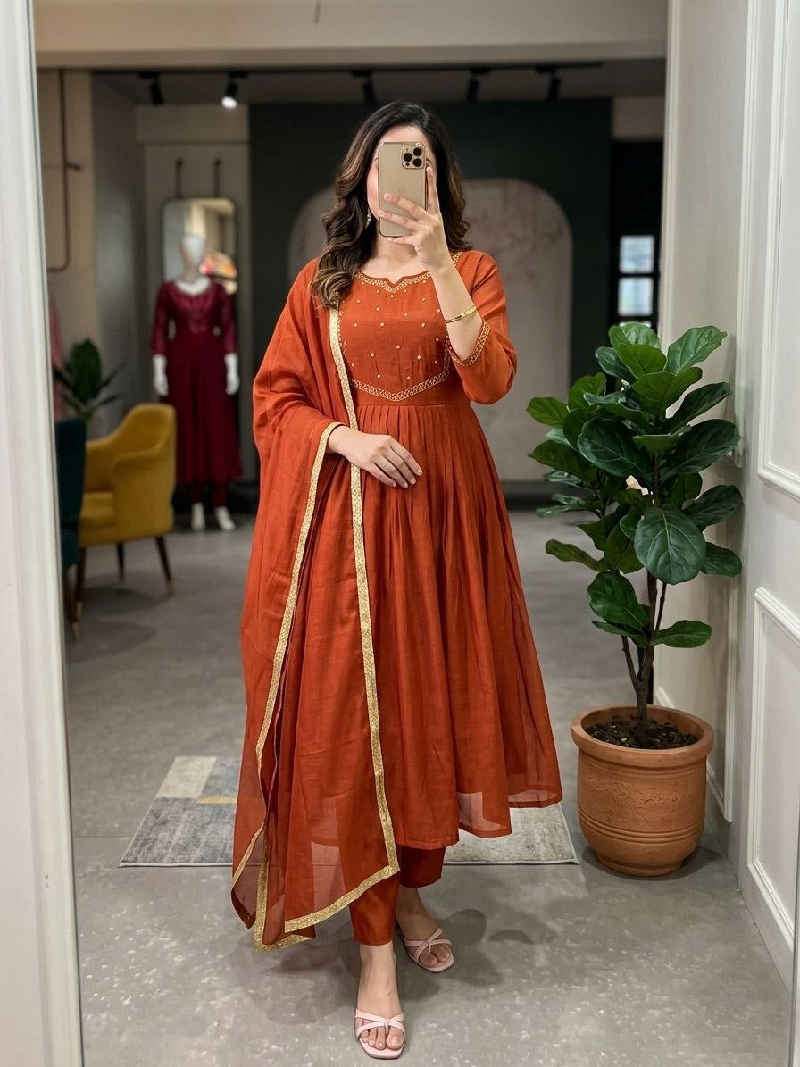 Anarkali  "Anjana" - Orange