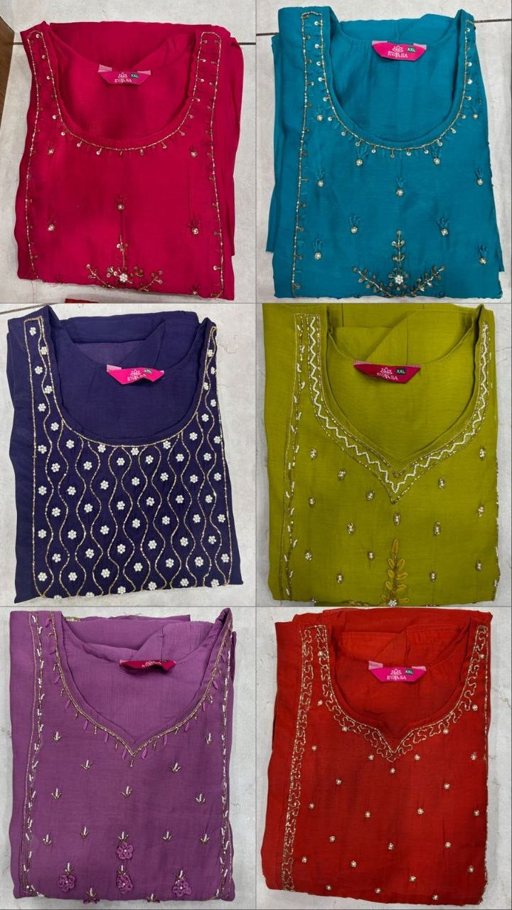 Anarkali  "Anjana" - Bleu marine