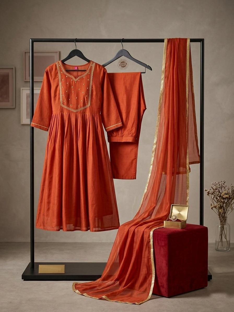 Anarkali  "Anjana" - Orange
