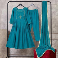 Anarkali  "Anjana" - Bleu turquoise