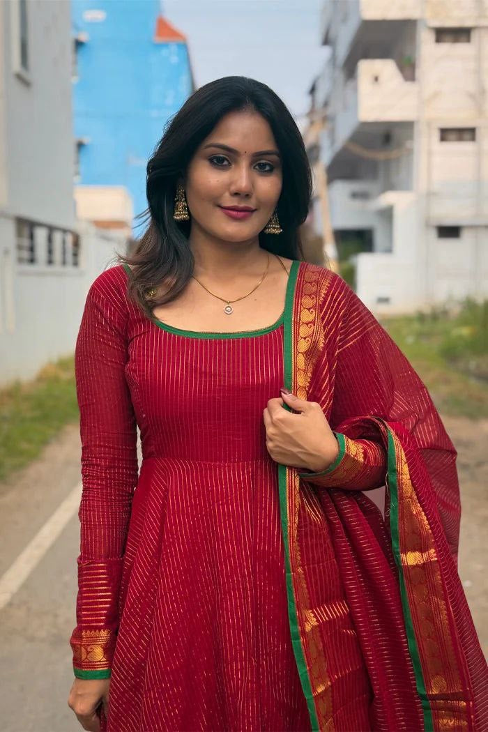 Anarkali Collection "Tressee" - Rouge