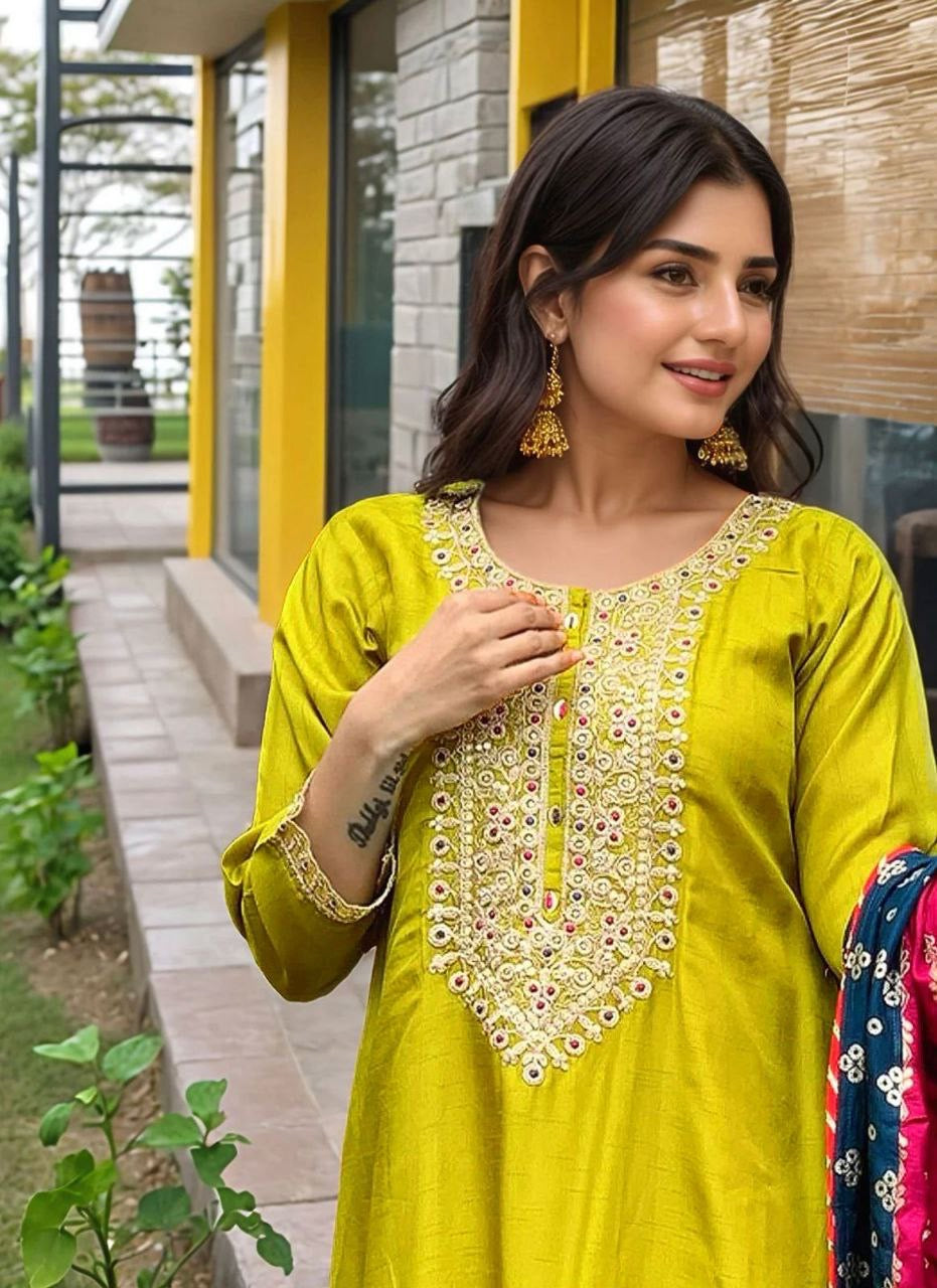 Punjabi "Anneesha" - Vert anis