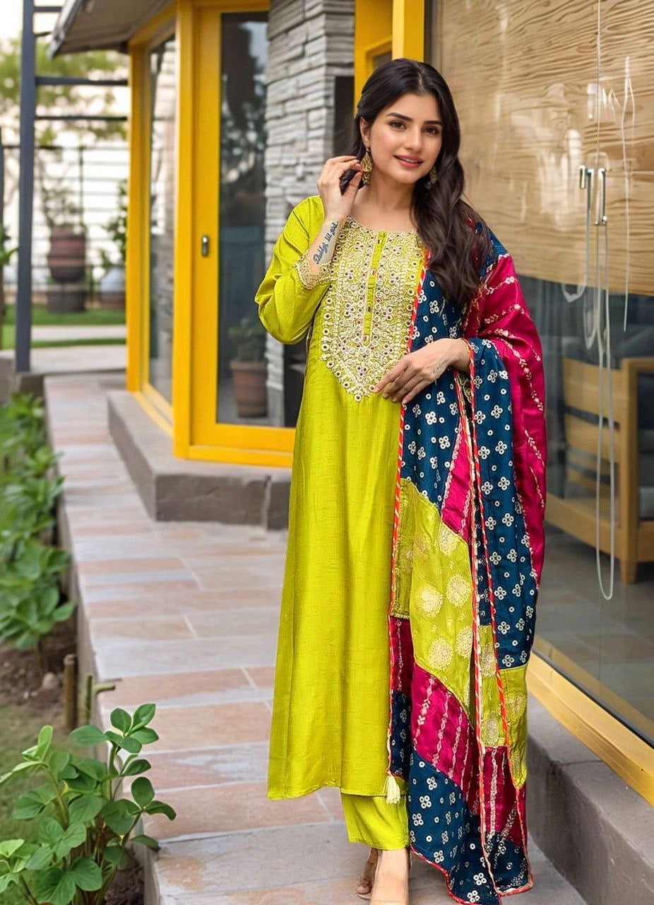 Punjabi "Anneesha" - Vert anis