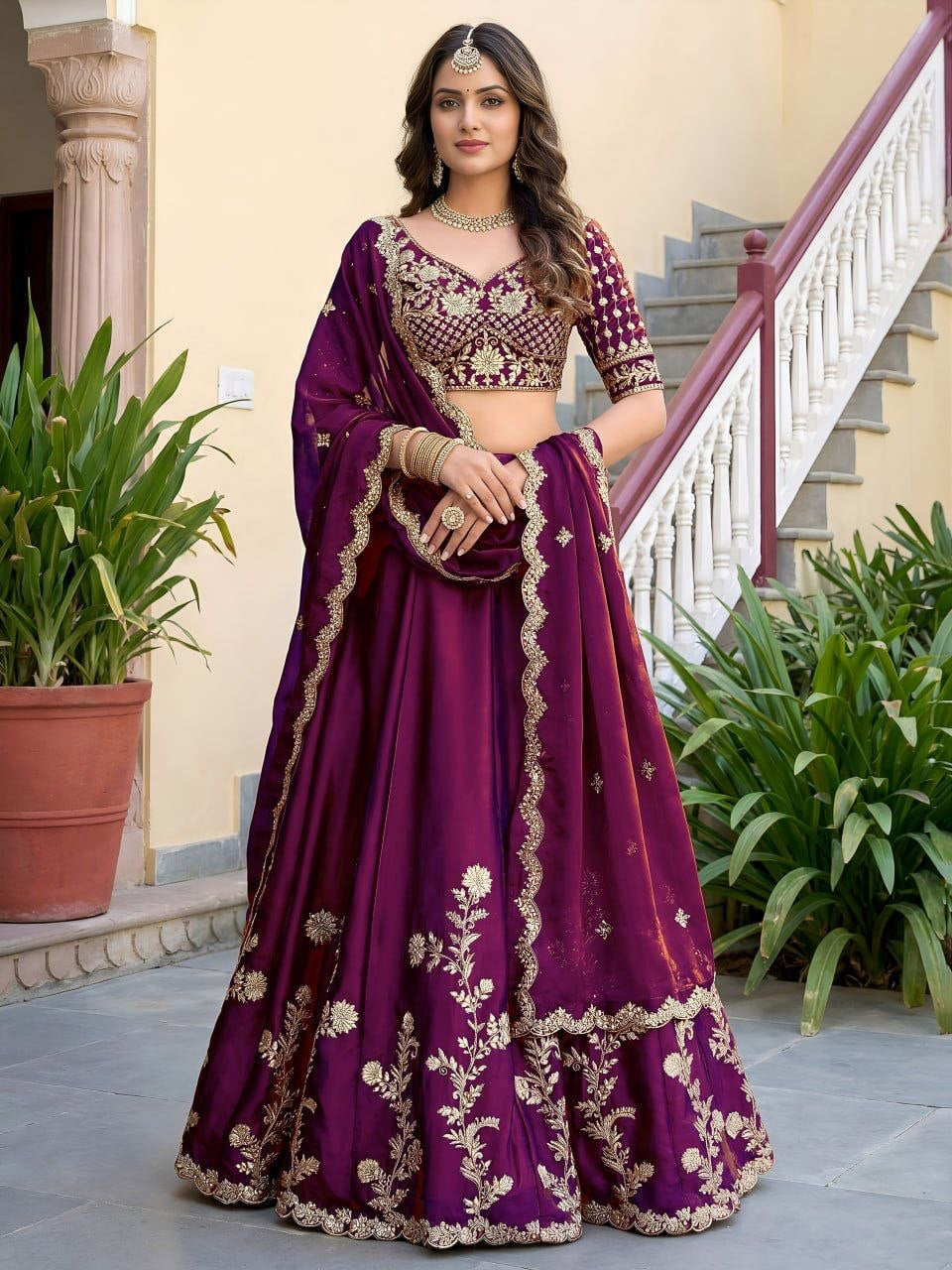 Lehenga collection "Dipriya" - Prune