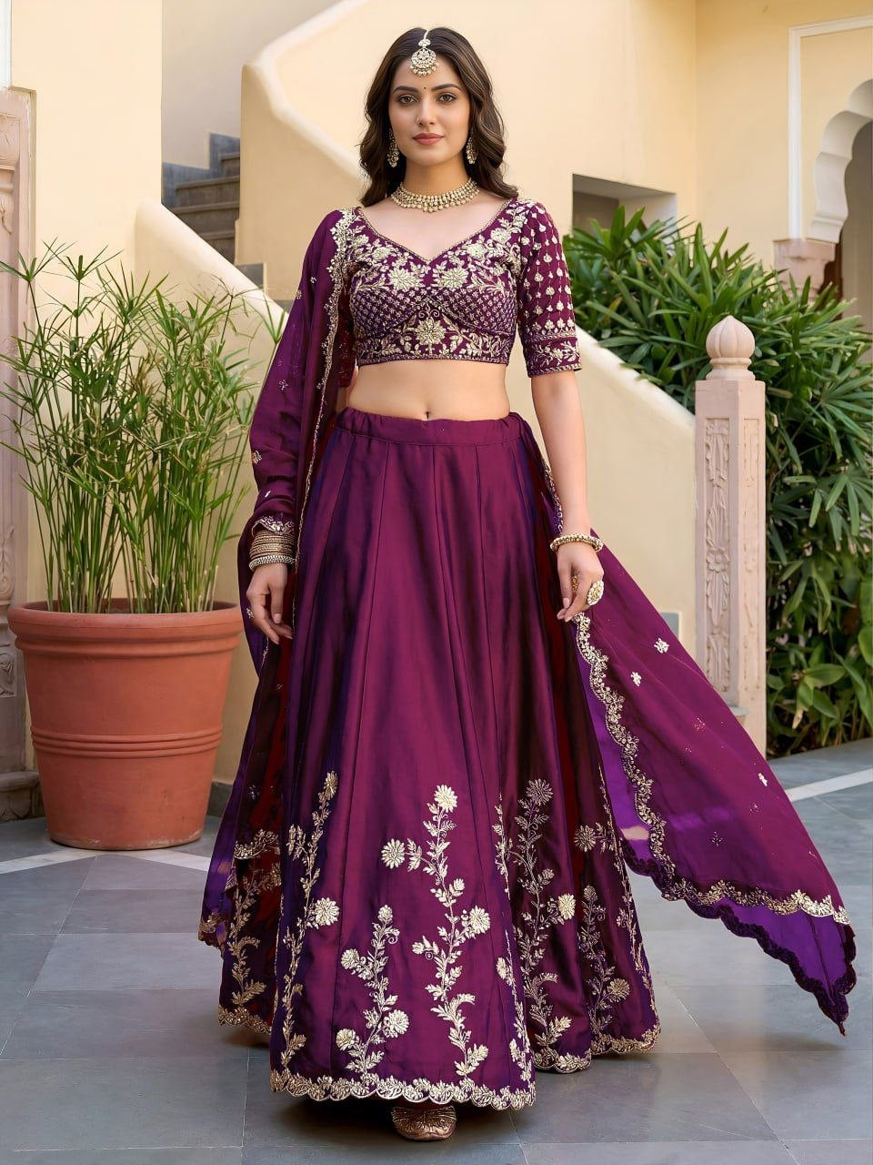 Lehenga collection "Dipriya" - Prune