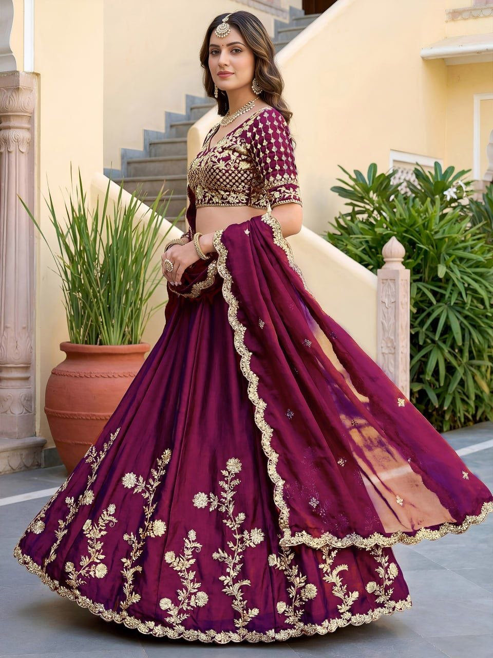 Lehenga collection "Dipriya" - Prune