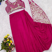 Sari prêt à porter Collection "Peacok" - Rose