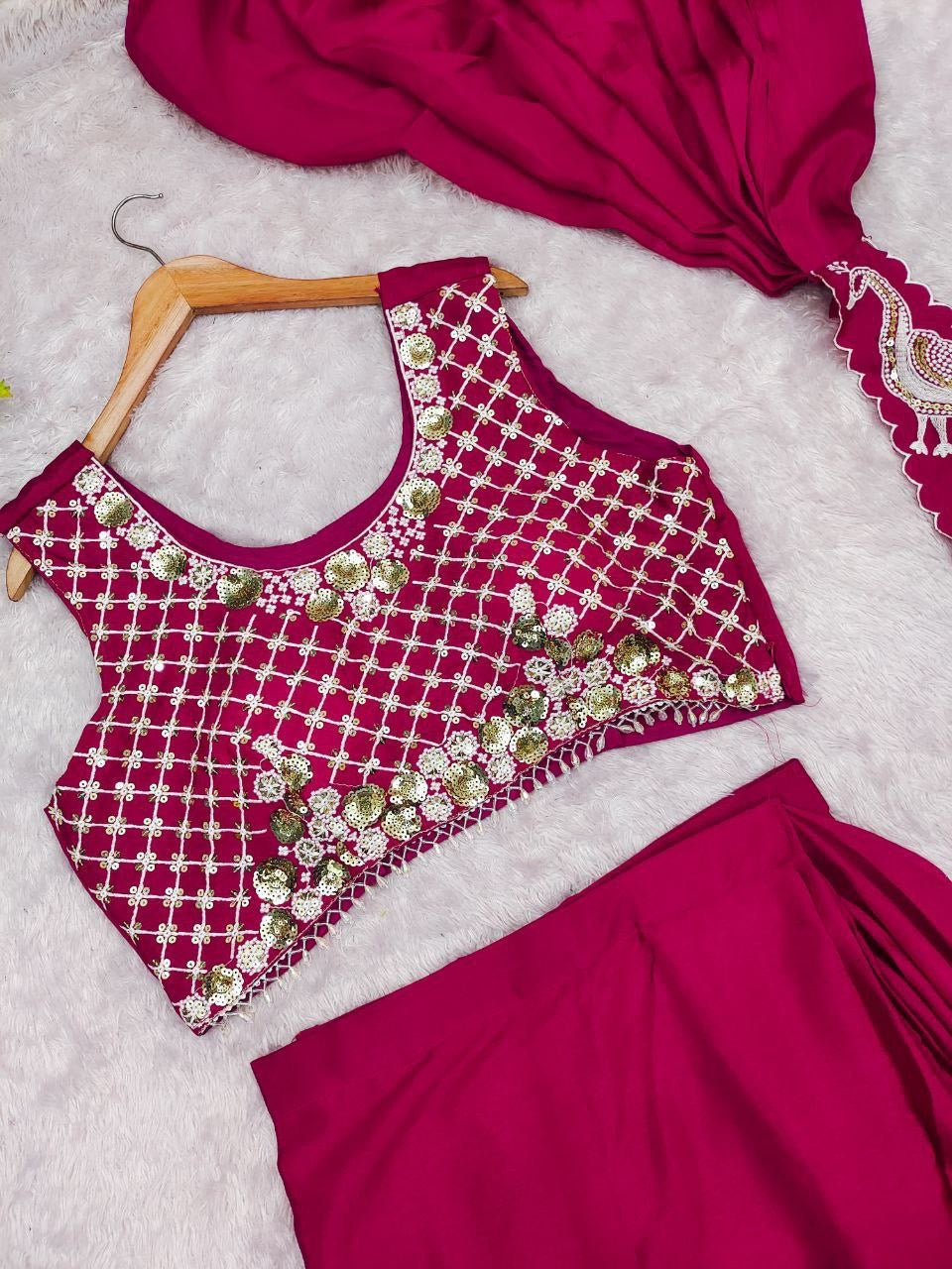 Sari prêt à porter Collection "Peacok" - Rose