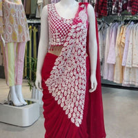 Sari prêt à porter Collection "Peacok" - Rose