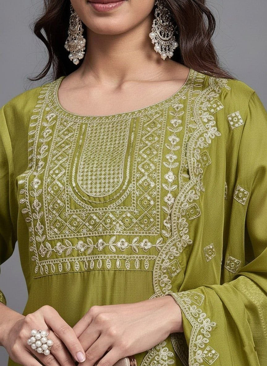 Punjabi "Vally" - Vert olive