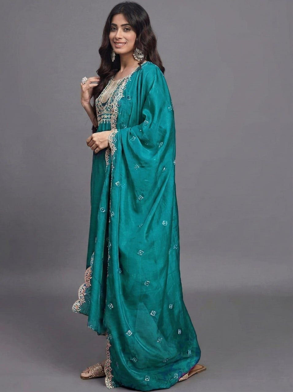 Punjabi "Vally" - Bleu canard