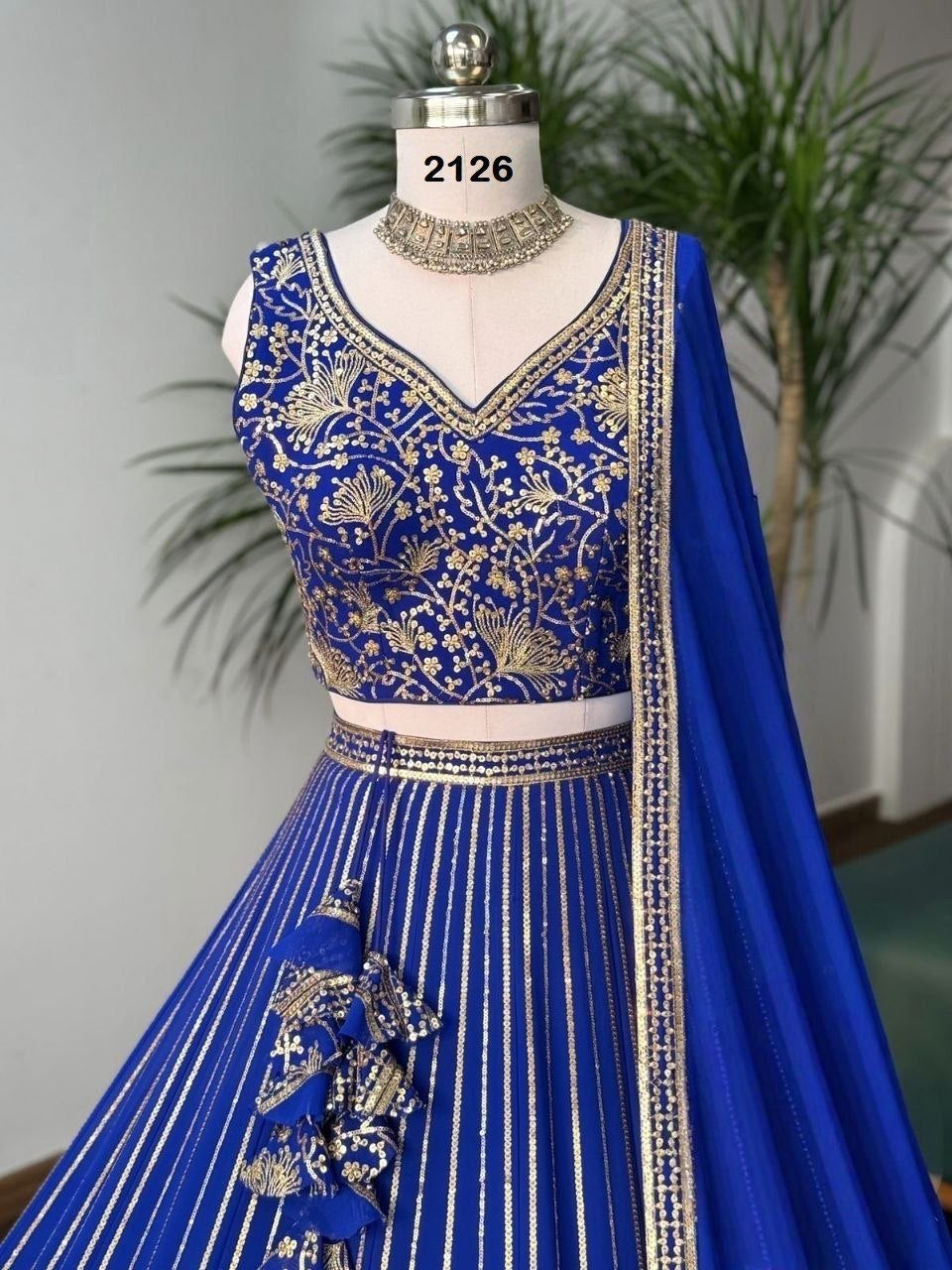 Lehenga collection "Sourhya" - Bleu royal