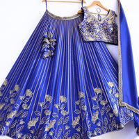 Lehenga collection "Sourhya" - Bleu royal