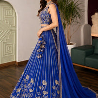 Lehenga collection "Sourhya" - Bleu royal