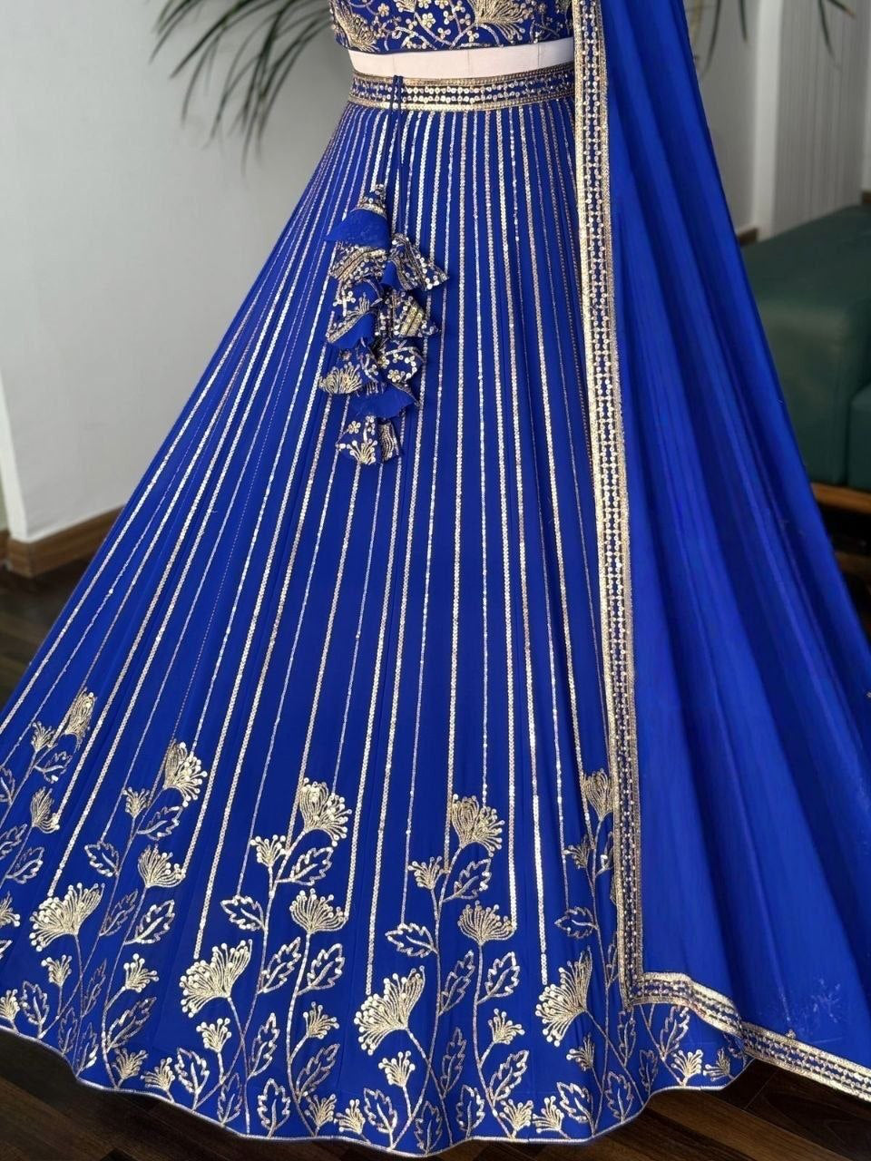 Lehenga collection "Sourhya" - Bleu royal