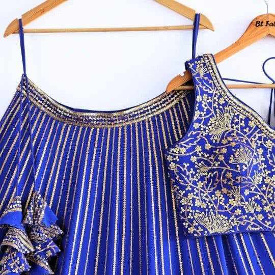 Lehenga collection "Sourhya" - Bleu royal