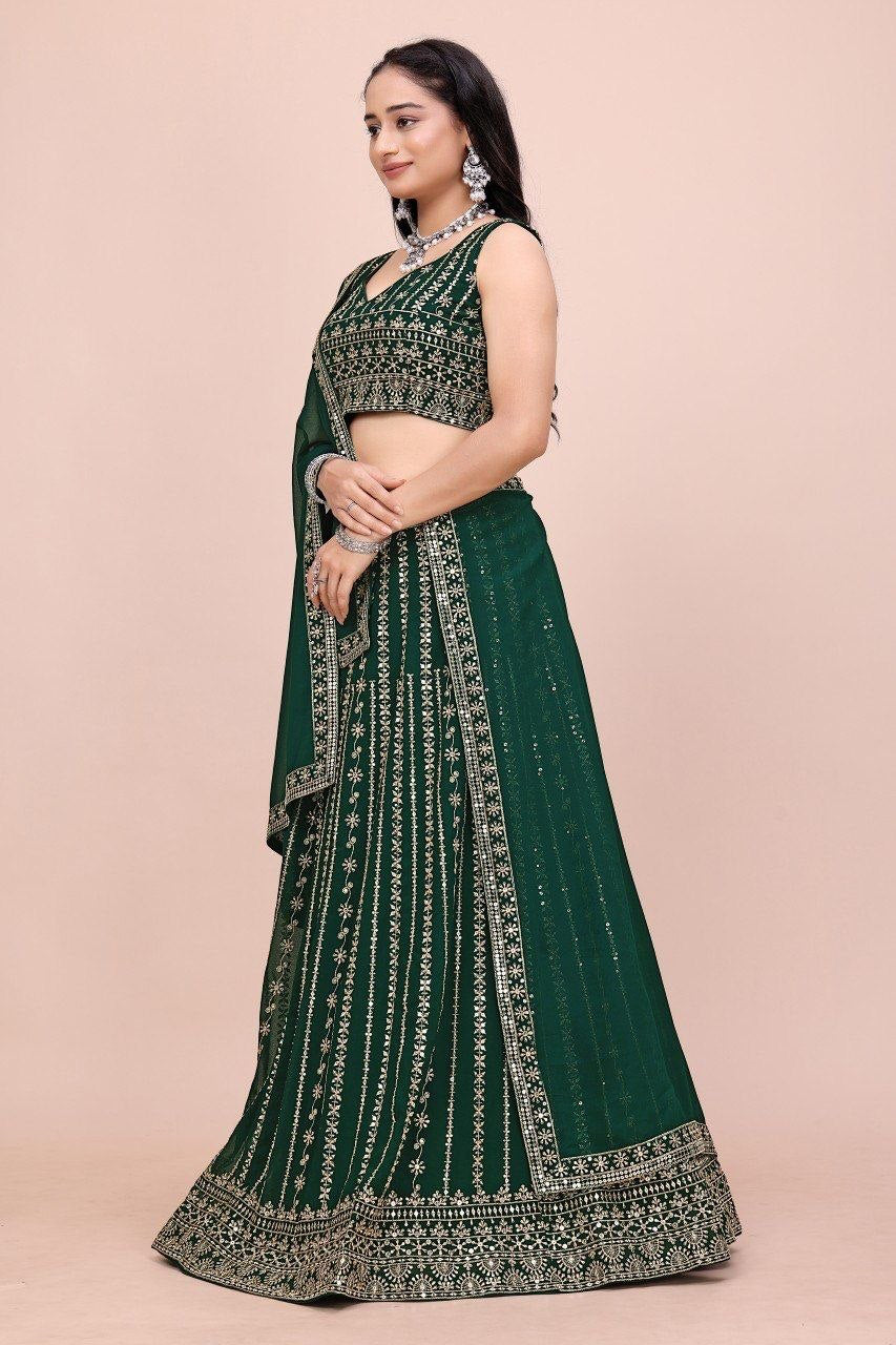 Lehenga collection "Sourhya" - Vert émeraude