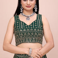 Lehenga collection "Sourhya" - Vert émeraude