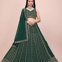 Lehenga collection "Sourhya" - Vert émeraude