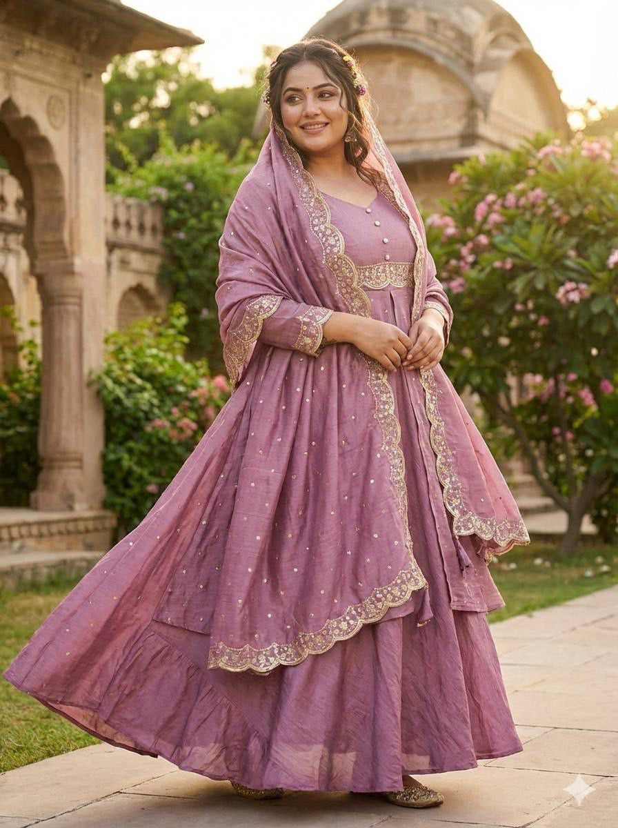 Anarkali Collection "Samaira" - Lilas rosé