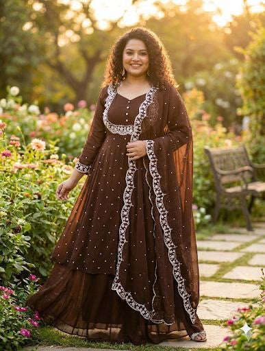 Anarkali Collection "Samaira" - Marron chocolat
