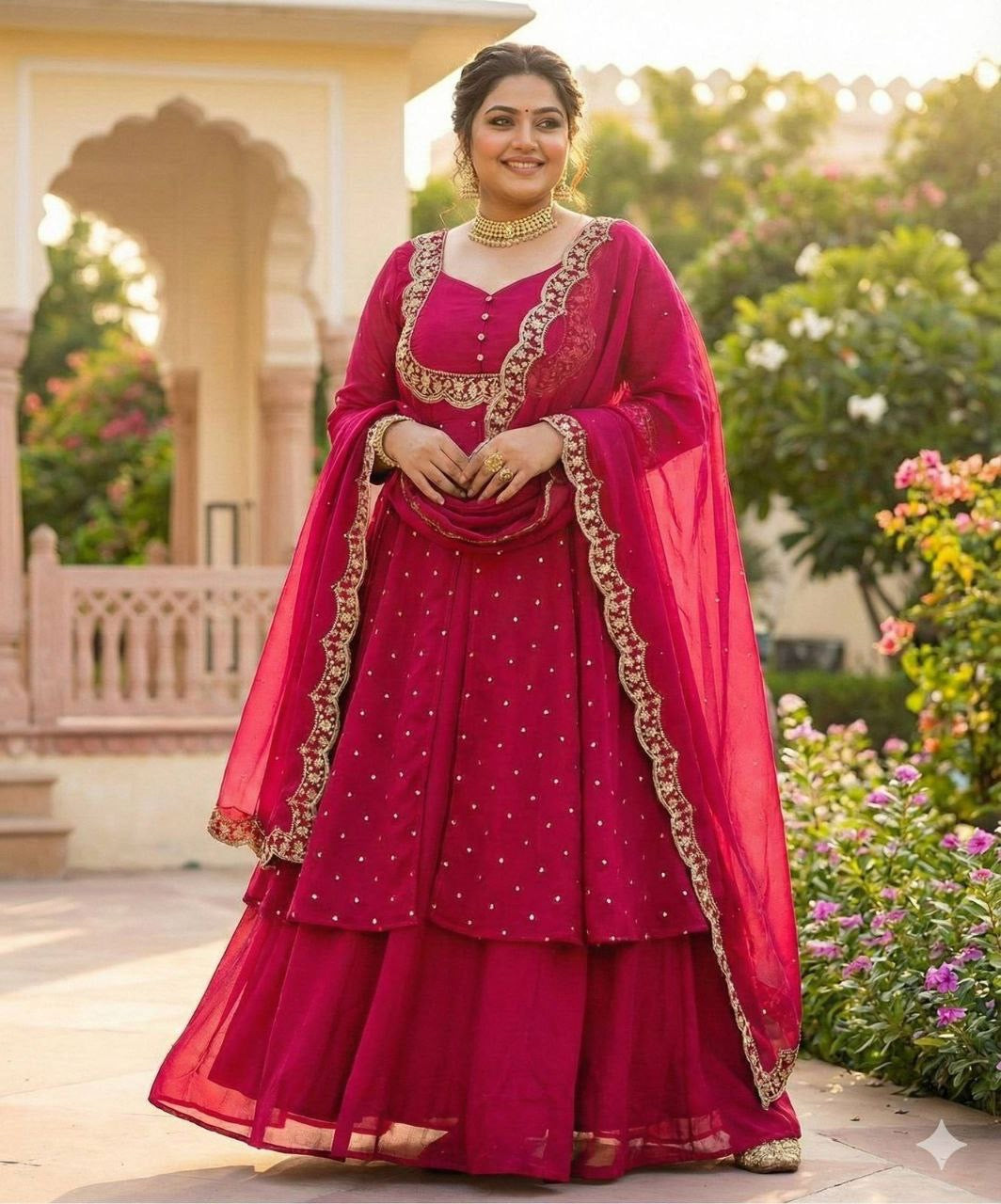 Anarkali Collection "Samaira" - Rose fuschia