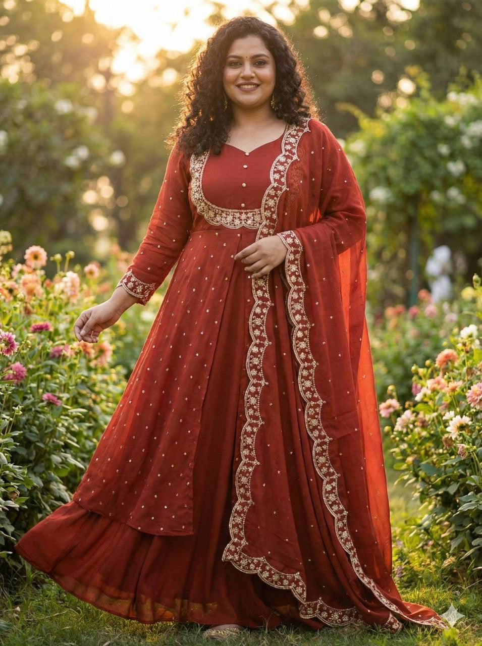 Anarkali Collection "Samaira" - Terracotta
