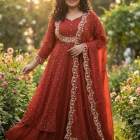 Anarkali Collection "Samaira" - Terracotta
