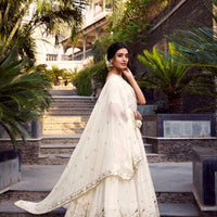 Lehenga collection "Douchanty" Blanc cassé