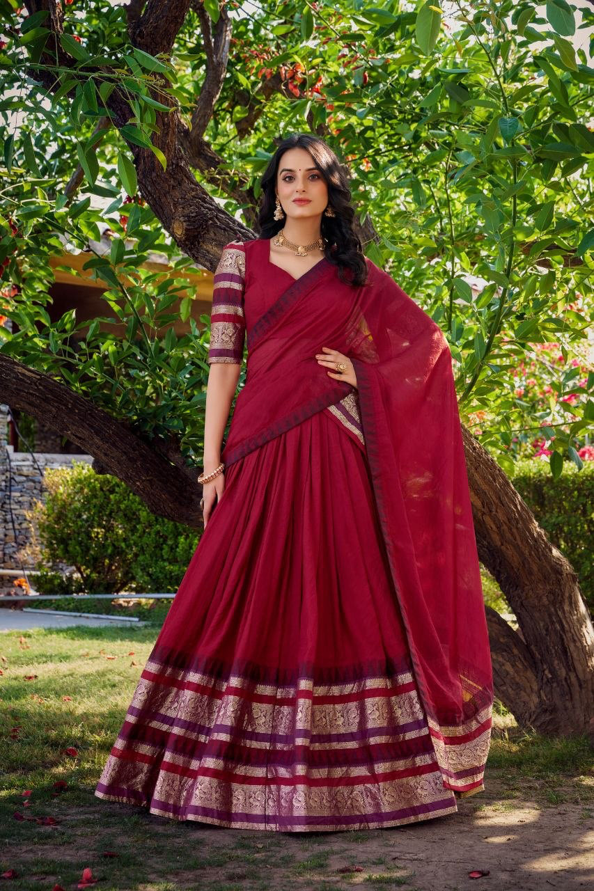 Lehenga collection "Nirupa" - Rouge bordeaux