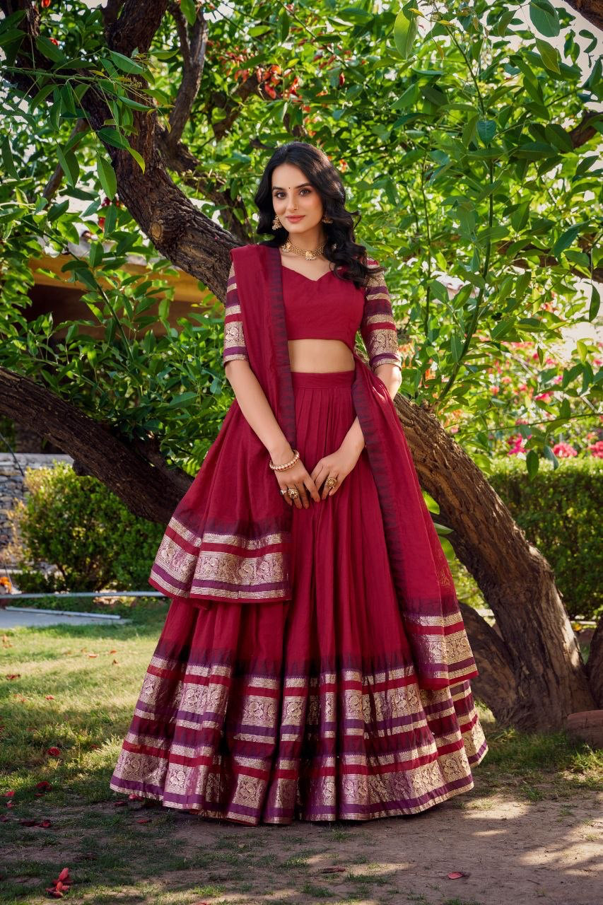 Lehenga collection "Nirupa" - Rouge bordeaux