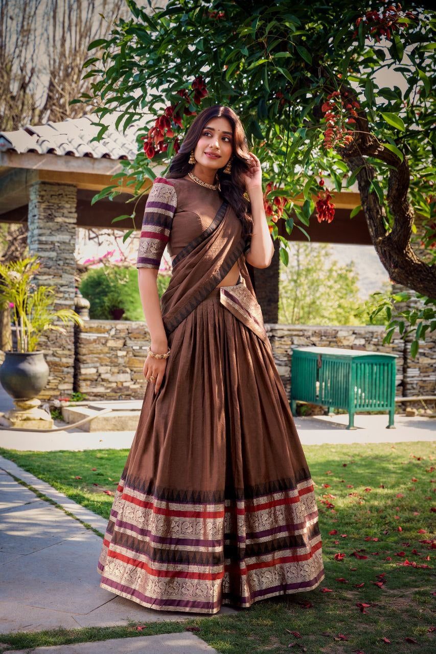 Lehenga collection "Nirupa" - Marron chocolat