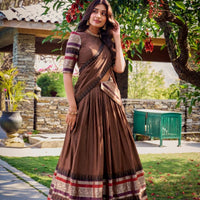 Lehenga collection "Nirupa" - Marron chocolat