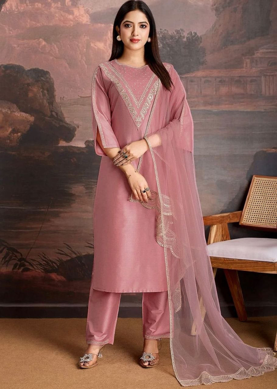 Punjabi "Shanti" - Rose poudrée