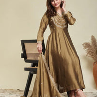 Anarkali Collection "Disha" - Kaki Doré