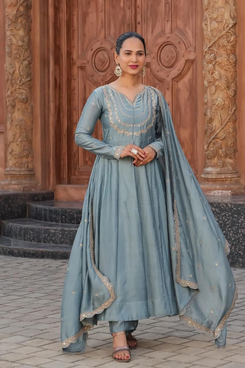 Anarkali Collection "Disha" - Bleu
