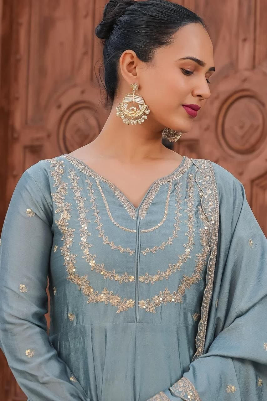 Anarkali Collection "Disha" - Bleu