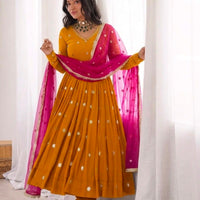 Anarkali/Robe Collection "Kavita" - Jaune Safran