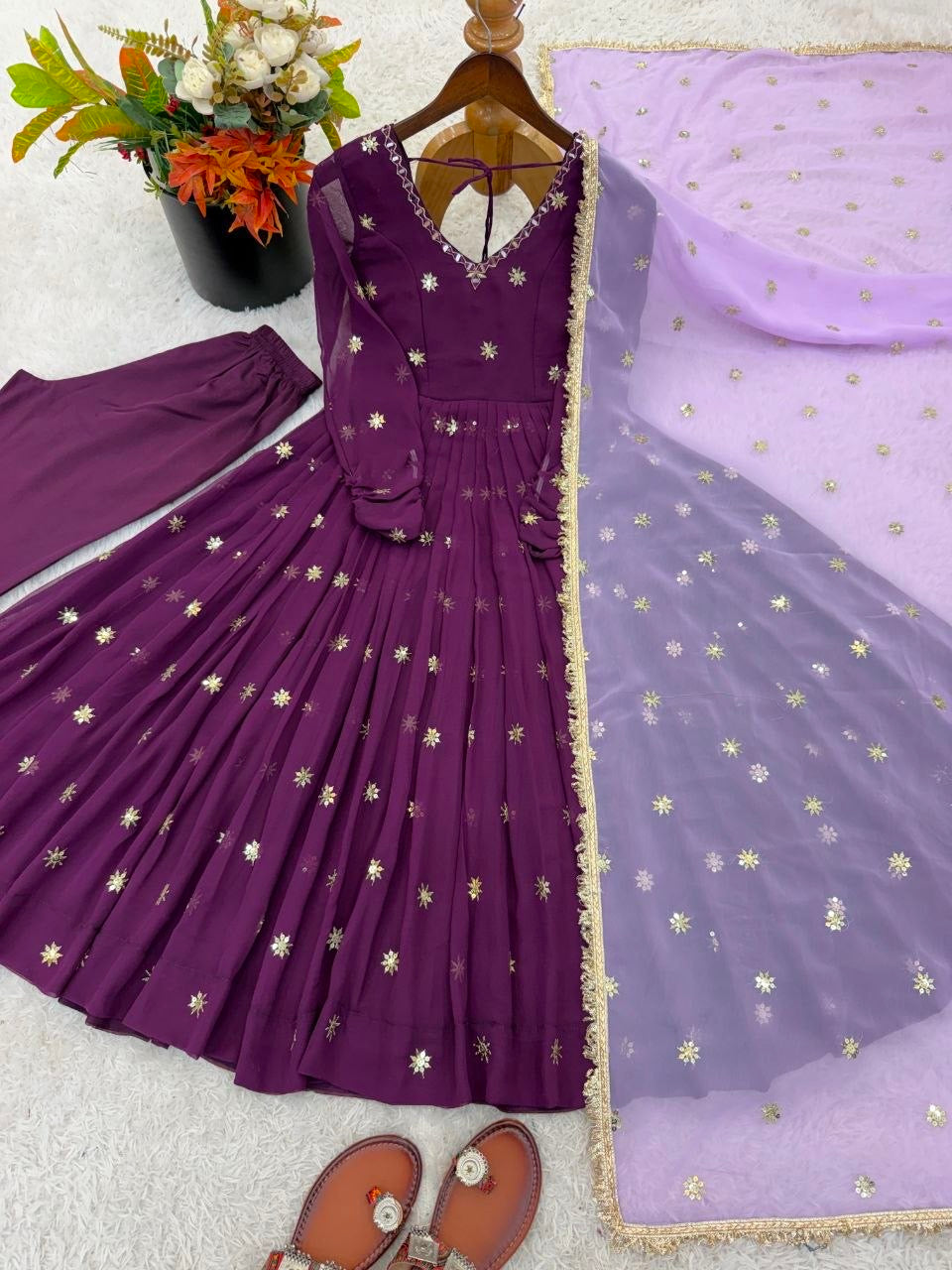 Anarkali/Robe Collection "Kavita" - Prune