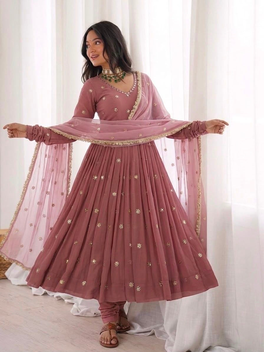 Anarkali/Robe Collection "Kavita" - Vieux rose