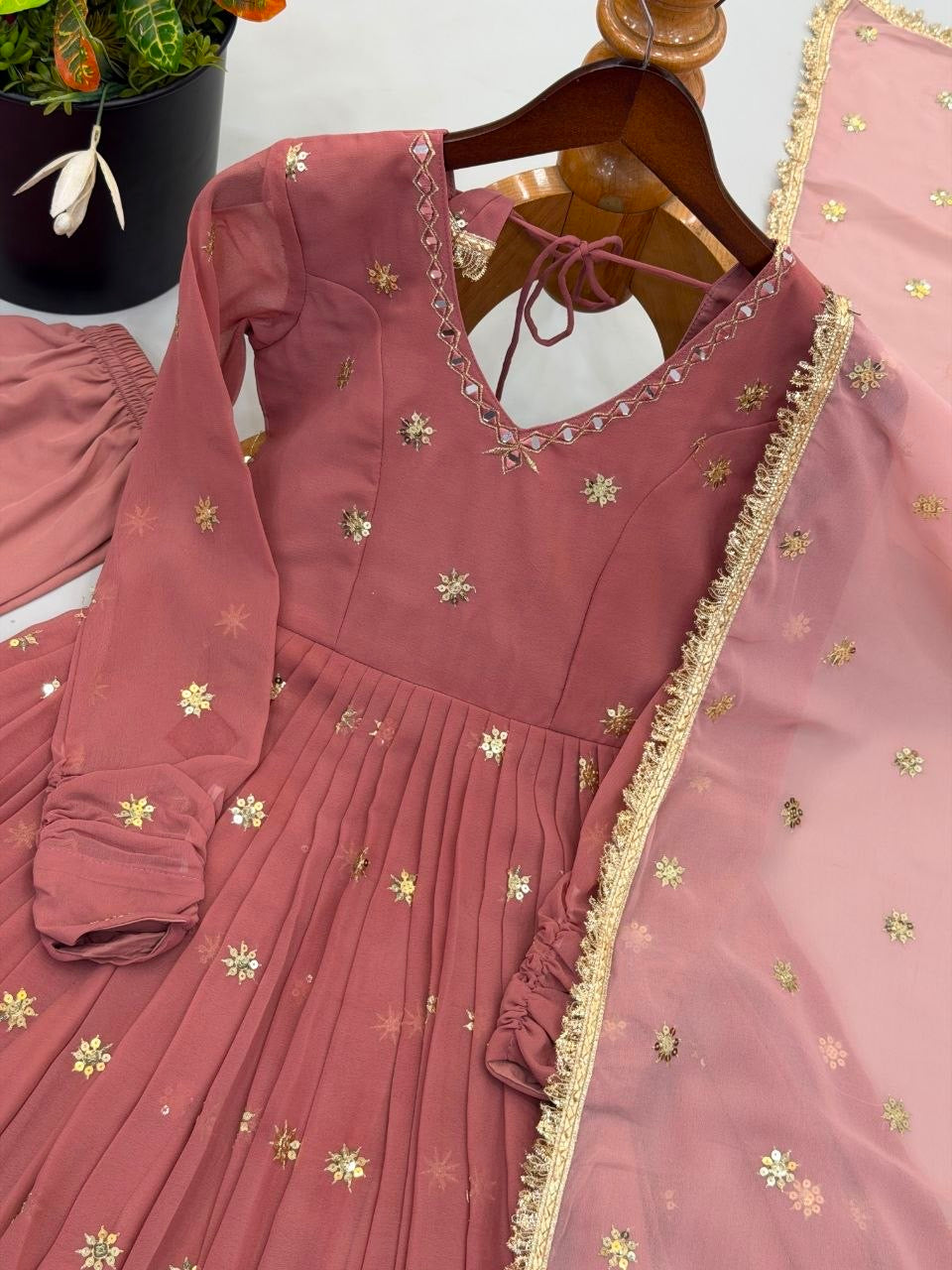 Anarkali/Robe Collection "Kavita" - Vieux rose