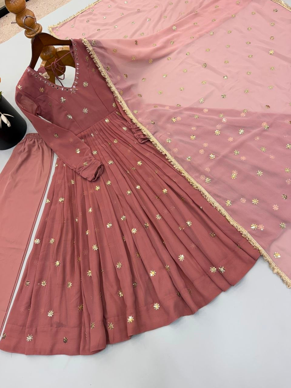 Anarkali/Robe Collection "Kavita" - Vieux rose