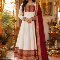 Anarkali/Robe Collection "Lakshmi" - Blanc