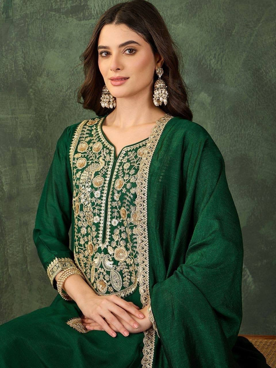 Punjabi "Faiza" - Vert Emeraude