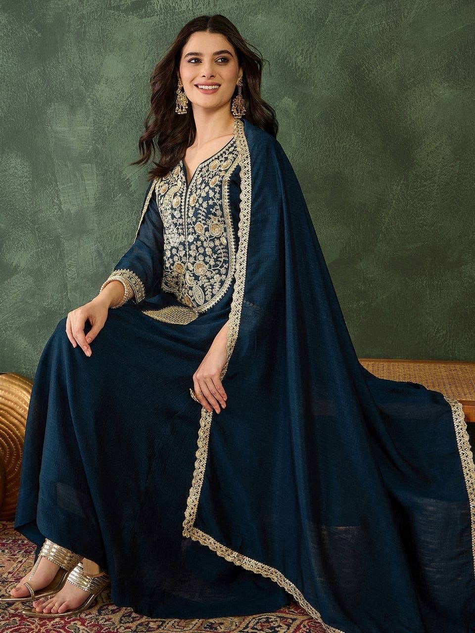 Punjabi "Faiza" - Bleu nuit