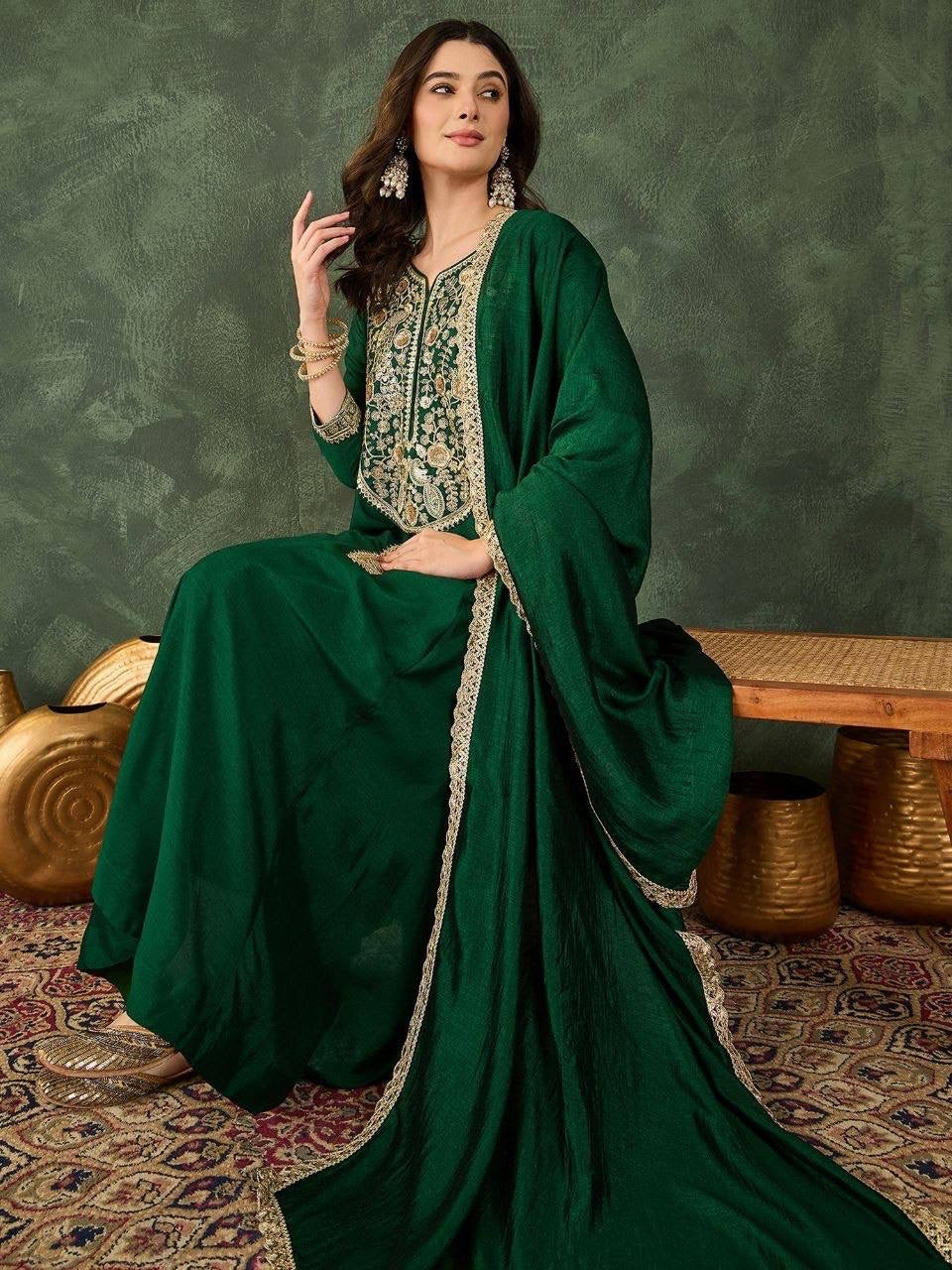 Punjabi "Faiza" - Vert Emeraude