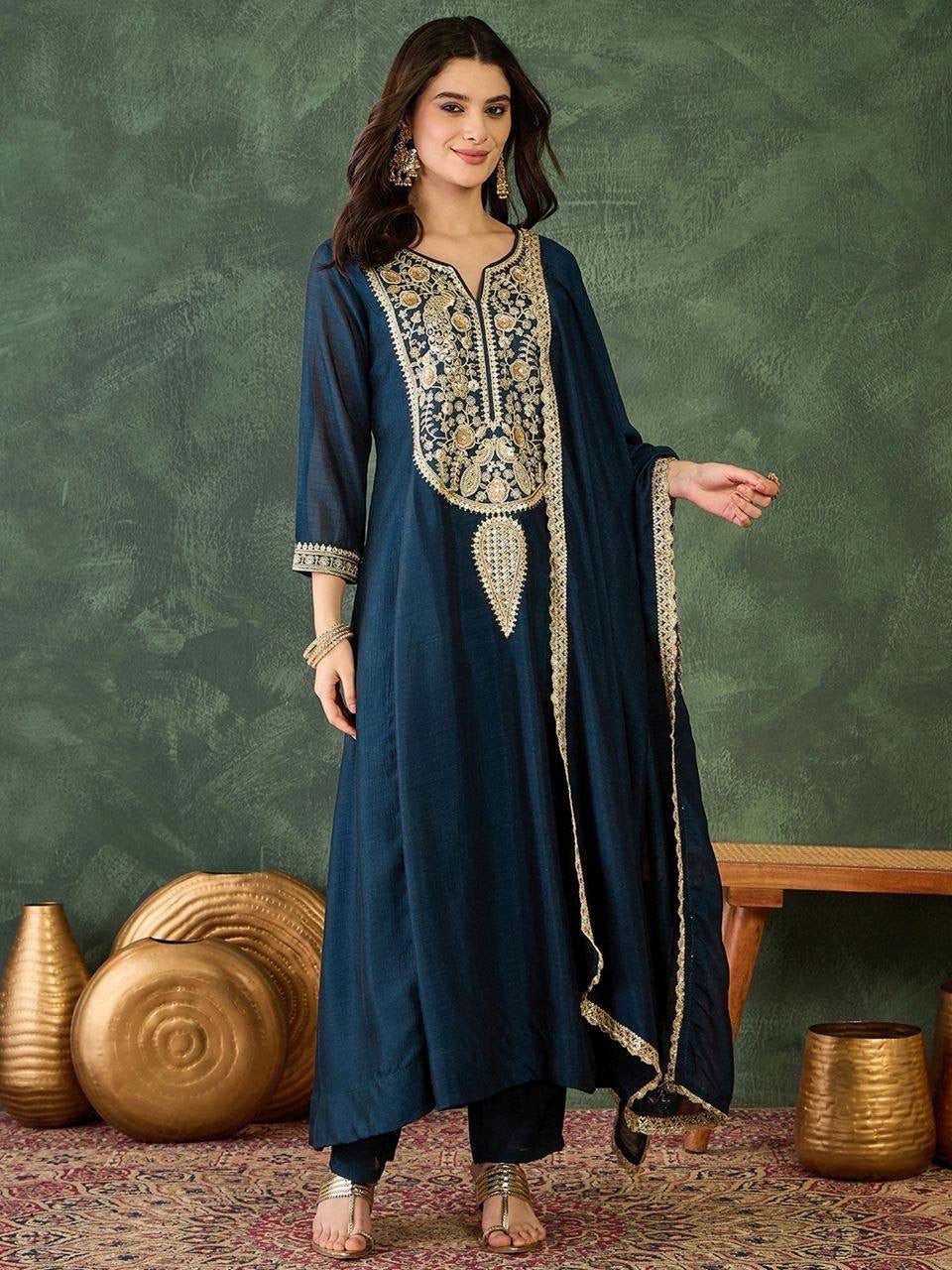 Punjabi "Faiza" - Bleu nuit